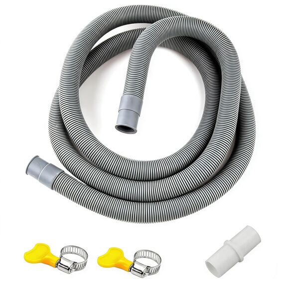 Ablaufschlauch Verlängerung, 0.5/1/1.5/2/2.5/3/4/5/6/7M, Abwasserschlauch Spülmaschine, Ablaufschlauch Schlauch Universal, inkl Schlauchverbinder und Schlauchschellen, für Waschmaschine Geschirrspüler