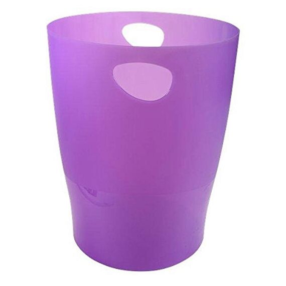 Exacompta 45319D ECOBIN 8er Pack Papierkörbe 15 Liter mit Griffen. Eleganter und robuster Papierkorb und Mülleimer im modernen Design violett