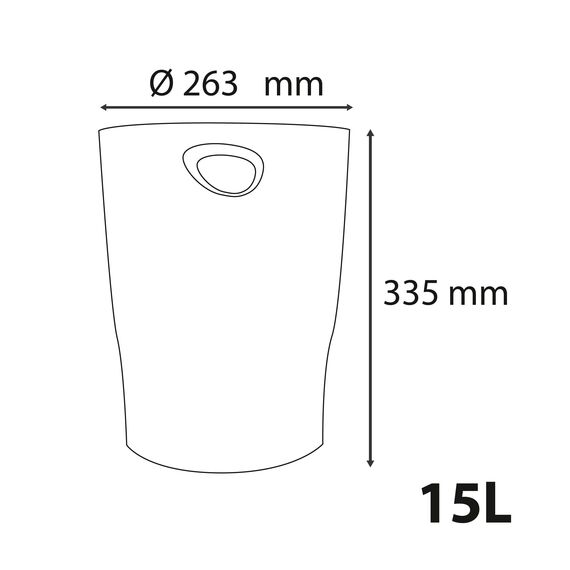 Exacompta 45302D ECOBIN Papierkorb BeeBlue aus Recycling-Kunststoff 15 Liter mit Griffen. Eleganter und robuster Papierkorb und Mülleimer im modernen Design 1 Stück Zufallsfarbe Blauer Engel