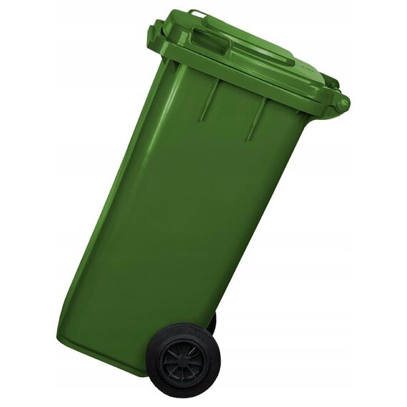 gardivo Mülltonne 120 Liter Abfalltonne Reststofftonne Mülleimer mit 2 geräuschlosen Rädern, Klappdeckel mit zwei Griffen, großer Abfalltonne, stabiler Kunststoff-Mülleimer (Grün)