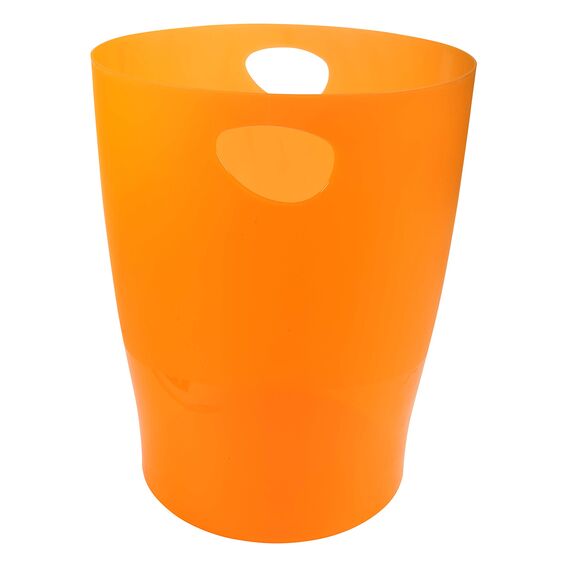 Exacompta 45352D ECOBIN 8er Pack Papierkörbe 15 Liter mit Griffen. Eleganter und robuster Papierkorb und Mülleimer im modernen Design orange