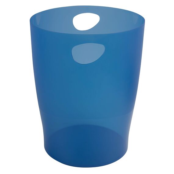Exacompta 45360D ECOBIN 8er Pack Papierkorb 15 Liter mit Griffen. Eleganter und robuster Papierkorb und Mülleimer im modernen Design Königblau transluzent