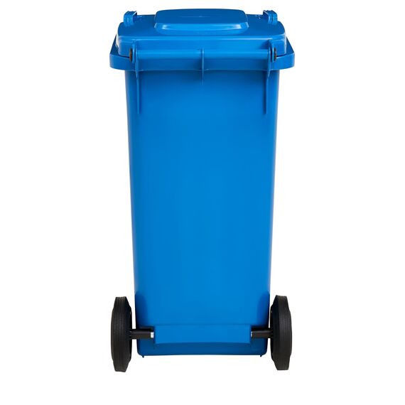 gardivo Mülltonne 120 Liter Abfalltonne Reststofftonne Mülleimer mit 2 geräuschlosen Rädern, Klappdeckel mit zwei Griffen, großer Abfalltonne, stabiler Kunststoff-Mülleimer (Blau)