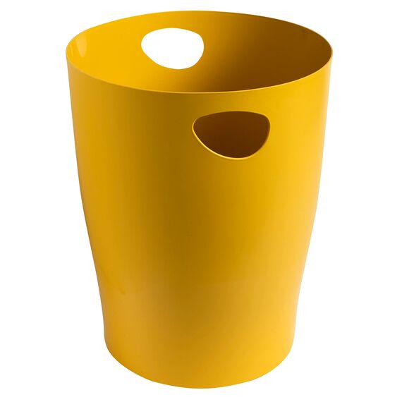 Exacompta 45308D ECOBIN Papierkorb BeeBlue aus Recycling-Kunststoff 15 Liter mit Griffen. Eleganter und robuster Papierkorb und Mülleimer im modernen Design Safrangelb Blauer Engel