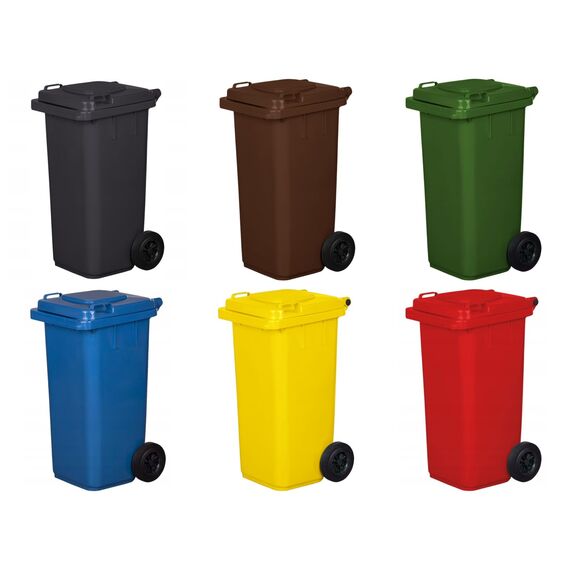 gardivo Mülltonne 120 Liter Abfalltonne Reststofftonne Mülleimer mit 2 geräuschlosen Rädern, Klappdeckel mit zwei Griffen, großer Abfalltonne, stabiler Kunststoff-Mülleimer (Grün)