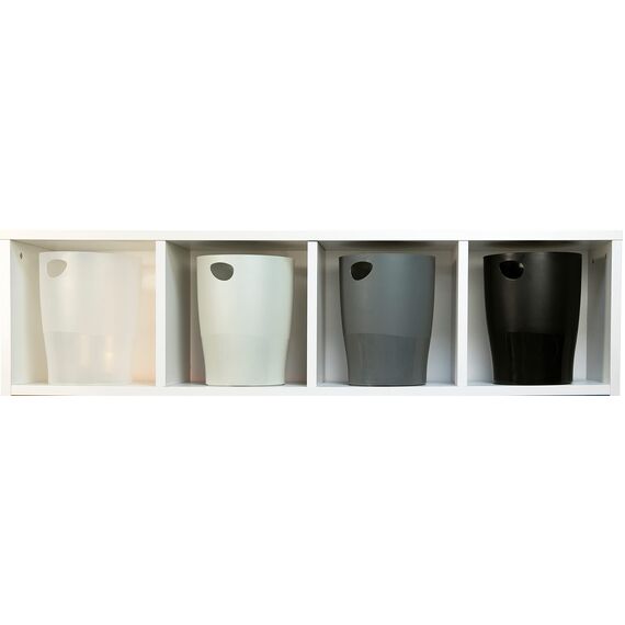 Exacompta 45306D ECOBIN 8er Pack Papierkörbe 15 Liter mit Griffen. Eleganter und robuster Papierkorb und Mülleimer im modernen Design grau