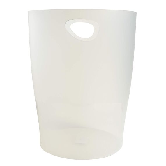 Exacompta 45398D ECOBIN 8er Pack Papierkörbe 15 Liter mit Griffen. Eleganter und robuster Papierkorb und Mülleimer im modernen Design farbig sortiert (glasklar, weiß, grau, schwarz)