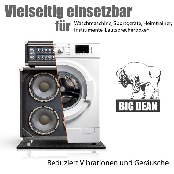 BigDean Antivibrationsmatte 60x60 cm – zuschneidbare Gummimatte Made in Germany – Dämmmatte 0,6cm Höhe für unterschiedliche Geräte & Räume geeignet