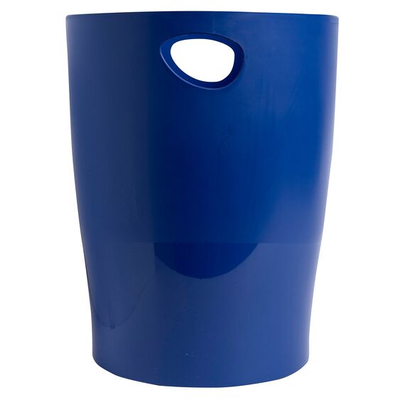 Exacompta 45303D ECOBIN Papierkorb BeeBlue aus Recycling-Kunststoff 15 Liter mit Griffen. Eleganter und robuster Papierkorb und Mülleimer im modernen Design Marineblau Blauer Engel