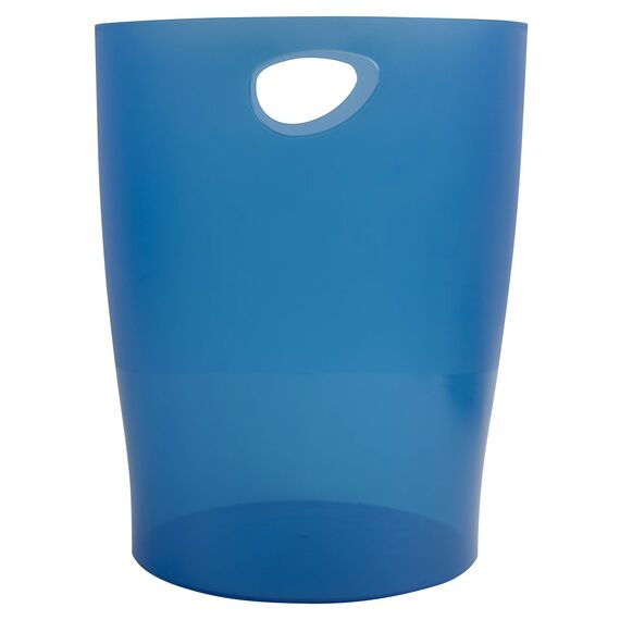 Exacompta 45360D ECOBIN 8er Pack Papierkorb 15 Liter mit Griffen. Eleganter und robuster Papierkorb und Mülleimer im modernen Design Königblau transluzent