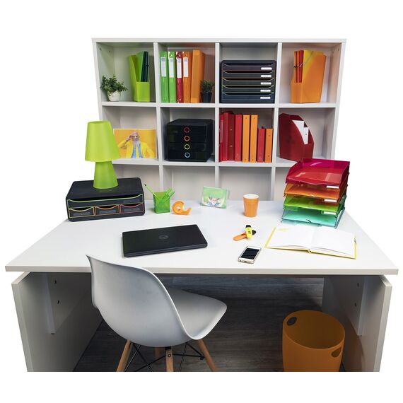 Exacompta 45352D ECOBIN 8er Pack Papierkörbe 15 Liter mit Griffen. Eleganter und robuster Papierkorb und Mülleimer im modernen Design orange