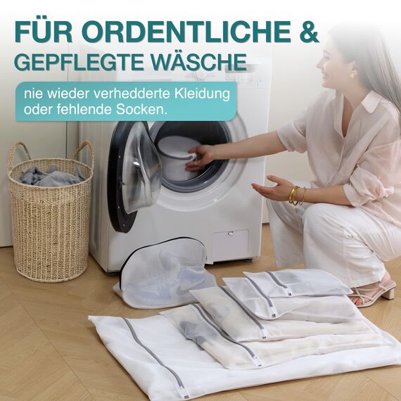 Schonendes Waschen und maximaler Schutz - Wäschenetz für Waschmaschine - Wäschebeutel in allen Größen - Waschbeutel, Wäschesäcke & Wäschenetze. Wäschesack Waschmaschine und Trockner geeignet - 4x Set