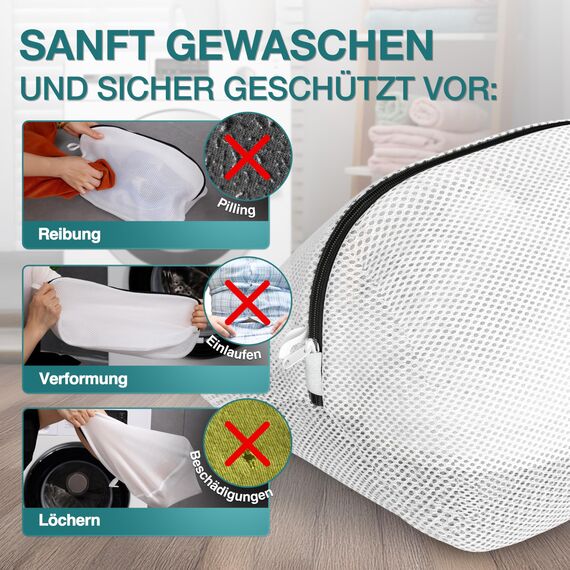 Schonendes Waschen für deine Schuhe (1 Stück) Schuhwaschbeutel Waschmaschine – Wäschesack Schuhe schützt vor Reibung & Schäden – Schuhbeutel Waschmaschine zum Schuhe waschen Beutel