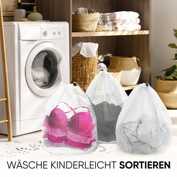 Bodenständig Wäschesack für Waschmaschine [das Original] 3er Set. Wäschenetz bh I Wäschenetz für Waschmaschine I Wäschebeutel set laundry bag I Wäschesack Schmutzwäsche Wäschenetz groß