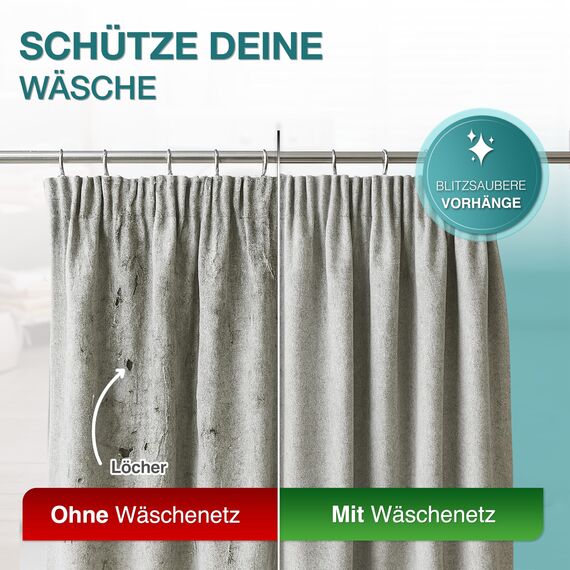 Wäschenetz Groß – Wäschesack Groß für Decken, Gardinen & Jacken – Wäschenetz für Waschmaschine gross – XXL Waschbeutel für große Wäsche – Reißfestes Netz für Schonwaschgang 2 Stück