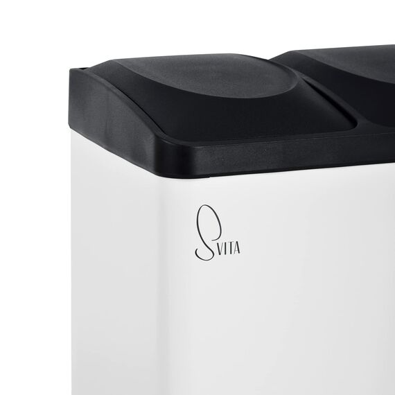 SVITA TC3X15 Treteimer Pulverbeschichteter Stahl 45 L Weiss 3X15 L dreifach Abfalleimer 3er-Mülleimer Mülltrennung Küchen-Eimer