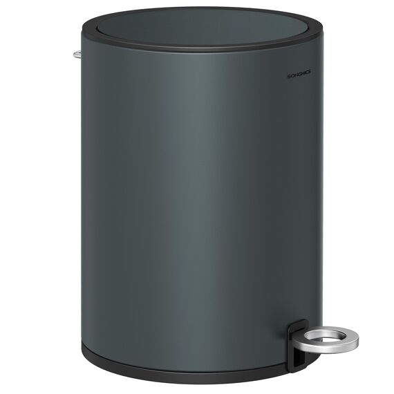 SONGMICS Kosmetikeimer, 3 Liter, Mülleimer Bad, kleiner Abfalleimer mit Deckel, Softclose, herausnehmbarer Inneneimer aus Kunststoff, für Badezimmer, Büro, Stahl, grüngrau LTB011G02