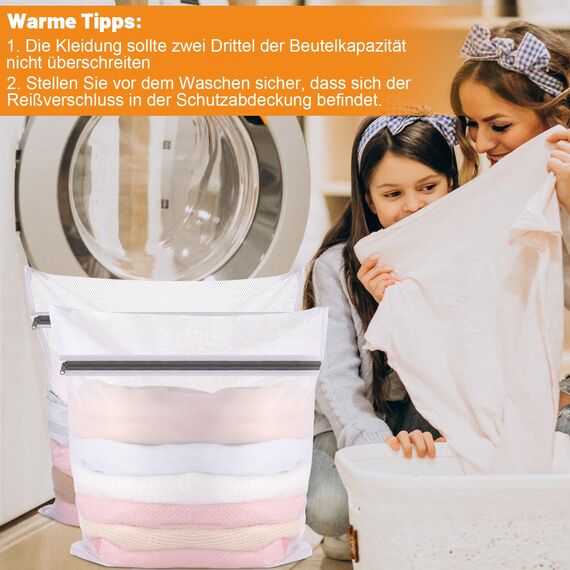 Dntorx 2 Stück Wäschenetz für Waschmaschine, 50 x 60cm Wäschesack Waschmaschine Wäschebeutel Laundry Bag mit Reißverschluss für Hemden Pullover Mäntel Jeans Unterwäsche Babykleidung