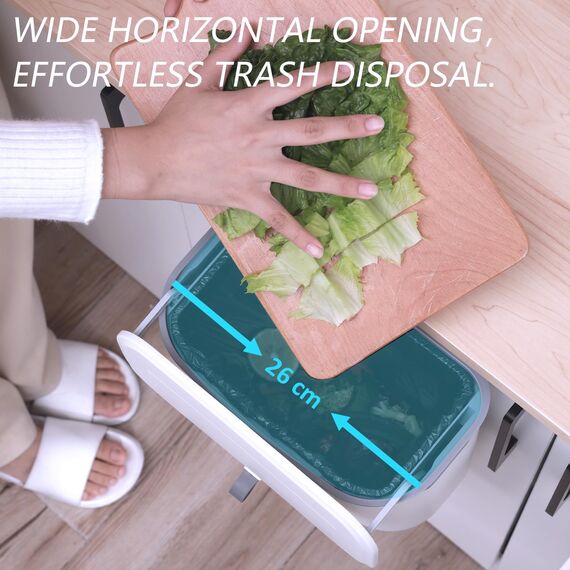 ELPHECO Küchenmülleimer mit Deckel 10L Bio-Mülleimer, hängende Abfallsammler, Kunststoff-Mülleimer für die Wandmontage, wasserdicht Kompostbehälter für Küche, Wohnmobil, Schrank