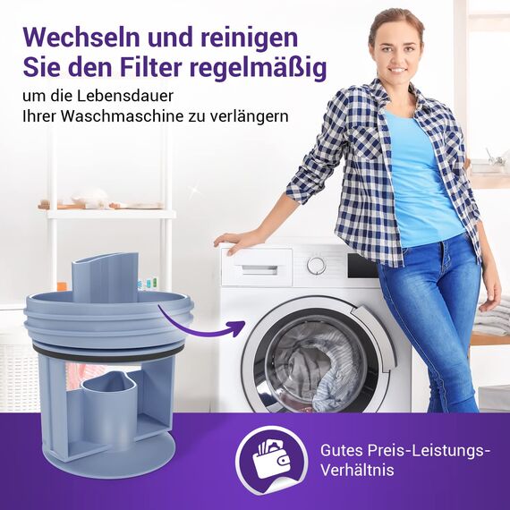 Vioks.pro Flusensieb Ersatz für 00647920 Bosch Flusensieb & Siemens Flusensieb Ersatzteil Waschtrockner- Balay Siemens Bosch Waschmaschine Flusensieb