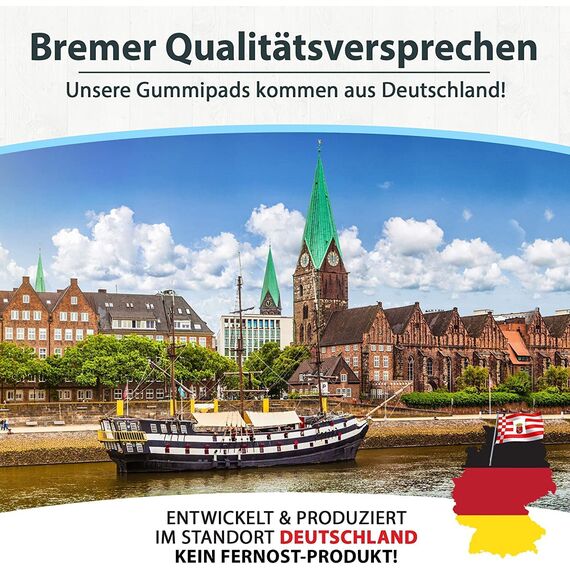 Waschmaschinen Schwingungsdämpfer Pads - 4er Set - 15 mm stark Gummipads Anti Vibrationsdämpfer für Möbel, Schränke, Maschinen, Badezimmer Antirutschunterlage 9x9x1,5cm - HERGESTELLT DEUTSCHLAND
