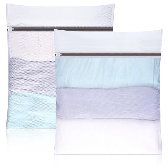 Dntorx 2 Stück Wäschenetz für Waschmaschine, 50 x 60cm Wäschesack Waschmaschine Wäschebeutel Laundry Bag mit Reißverschluss für Hemden Pullover Mäntel Jeans Unterwäsche Babykleidung