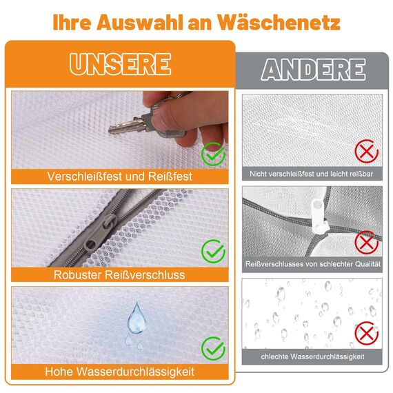 Dntorx 7 Stück Wäschenetz für Waschmaschine, Wäschesack Waschmaschine Wäschebeutel Laundry Bag mit Reißverschluss für Hemden Pullover Mäntel Jeans Unterwäsche Babykleidung (30x40cm/40x50cm/50x60cm)