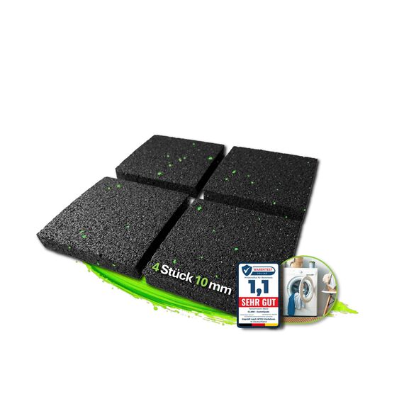 CLARE Premium Schwingungsdämpfer als Waschmaschinenunterlage und Vibrationsdämpfer | Antirutschpads | weniger Lärm und Bewegung | Antivibrationsmatte für Lautsprecher, 3D-Drucker | 4 Stück 10mm