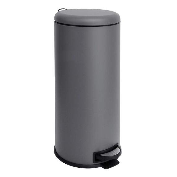 SVITA T30 Mülleimer Grau Treteimer Abfalleimer 30 Liter inkl. Inneneimer rund Küchen-Hilfe