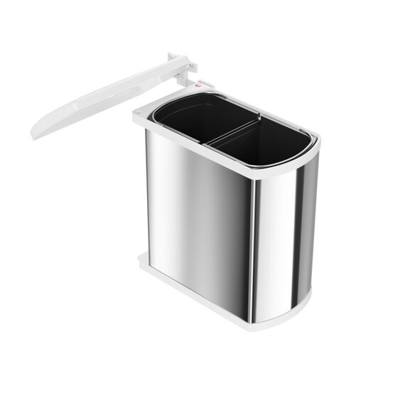 Hailo Öko Flex Küchen-Abfalleimer, Edelstahl, Weiß, One Size