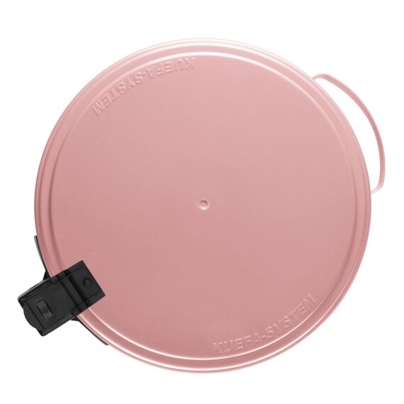 KUEFA VL 60l Müllsackständer, Mülleimer, Sammelbehälter mit Scharnierdeckel für den Gelben Sack, Pfandflaschen, Leergut (1, Rosee)