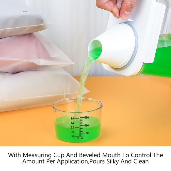 JJWUYUE 1100ML Luftdichter Waschmittelspender mit Messbecher, Waschmittel Waschpulver Aufbewahrungsbox, Waschpulver Dose, Waschmittelbox Vorratsbehälter für Waschmittel Futterbehälter