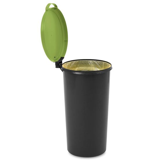KUEFA VL 60l Müllsackständer, Mülleimer, Sammelbehälter mit Scharnierdeckel für den Gelben Sack, Pfandflaschen, Leergut (1, Hellgrün)