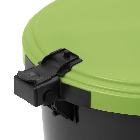 KUEFA VL 60l Müllsackständer, Mülleimer, Sammelbehälter mit Scharnierdeckel für den Gelben Sack, Pfandflaschen, Leergut (1, Hellgrün)
