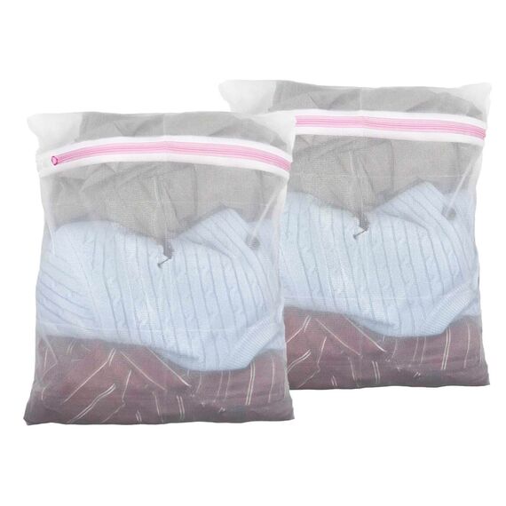2 Stück Wäschenetz für Waschmaschine, Wäschebeutel 50 x 60cm, Wäschenetz Klein mit Versteckter Reißverschluss, Waschsack Verformung und Falten der Kleidung zu Berhindern, Waschnetz Schützt Kleidung