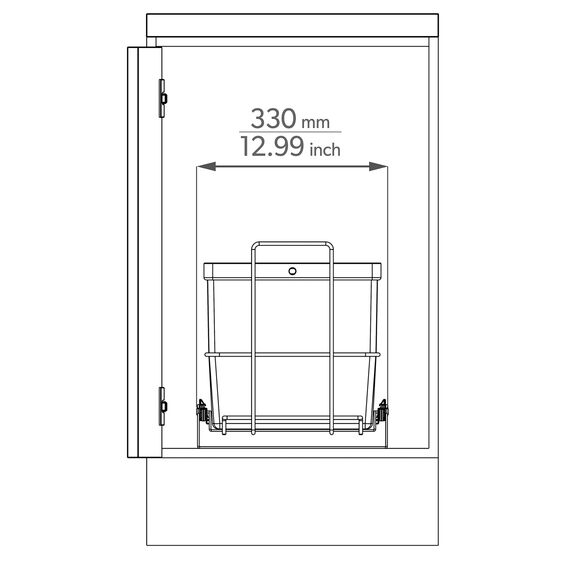 LM 64/3a Einbau Mülleimer ausziehbar mit 3 Abfalleimer (1x11L, 2x8L) in Farben anthrazitgrau, gelb, braun - Trio Mülltrennsystem für die Küche Unterschrank- anthrazit 32,8 x 43,3 x 35,4cm