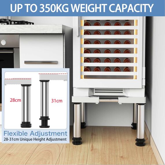 DEWEL Untergestell für Kühlschrank Sockel Höhe 28-31cm Verstellbare Sockel für spülmaschine Gefriertruhe Gefrierschrank Küchenschrank und Statische Haushalts Geräte (Einstellbare 45-67cm)