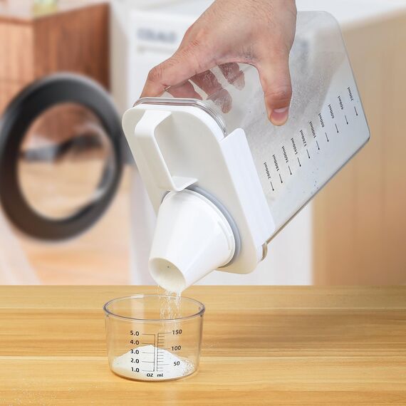 JJWUYUE 2300 ml Airtight Detergent Dispenser with Measuring Cup, Detergent Washing Powder Storage Box, Laundry Powder Box, Storage Container for Detergent, Food Container