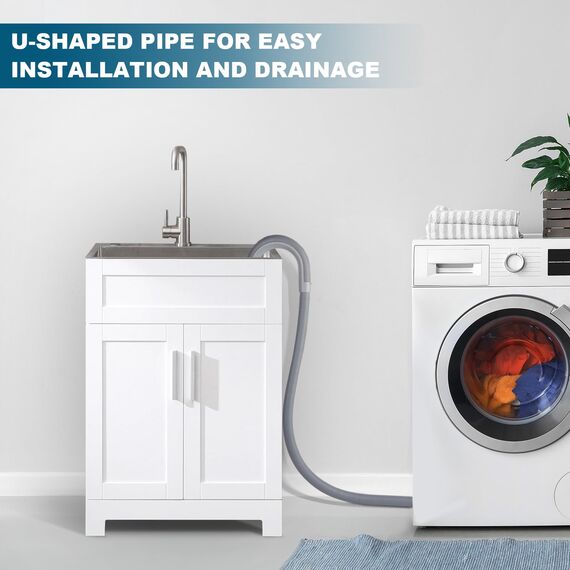 twoonto Ablaufschlauch für Waschmaschinen, 2,5M Universal Waschmaschinenschlauch, Ablaufschlauch Geschirrspüler Verlängerungsset Inklusive Schlauchverbinder, Schlauchklemmen, U Halterung