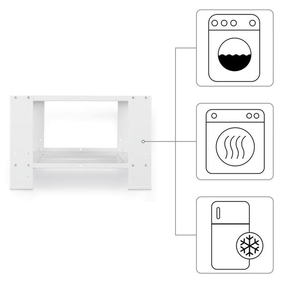 Xavax Waschmaschine Trockner Schrank als Untergestell 60x60 cm (BHöhe 40 cm als Podest mit Ablage, Waschmaschinensockel mit klappbarem Bodenfach, Waschmaschinenerhöhung für Waschtrockner)