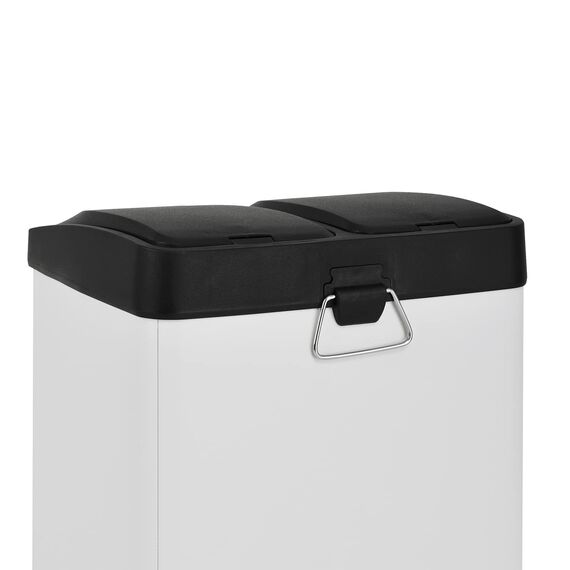 SVITA TC2X8 Mülleimer 16 Liter 2x8L doppelt Abfalleimer kompakt 2er-Mülleimer Kücheneimer Mülltrennung Treteimer Weiß