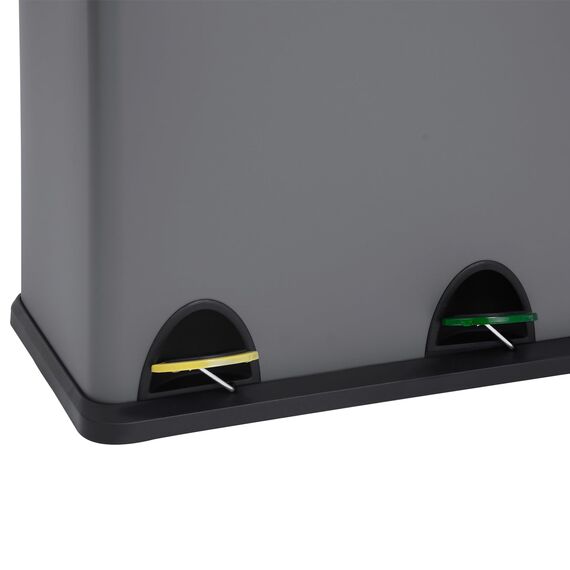 SVITA TC2Combo26 Küchen-Eimer 26Liter 8L+18L kombiniert doppelt Abfalleimer 2er-Mülleimer Mülltrennung Treteimer Grau