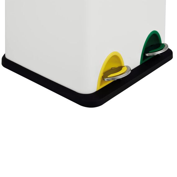 SVITA TC2X8 Mülleimer 16 Liter 2x8L doppelt Abfalleimer kompakt 2er-Mülleimer Kücheneimer Mülltrennung Treteimer Weiß