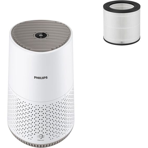Philips Luftreiniger 600 Serie, Ultraleise und energieeffizient Für Allergiker, HEPA-Filter entfernt 99,97% der Schadstoffe, Für Räume bis zu 44m², App-gesteuert, Weiß (AC0650/10)