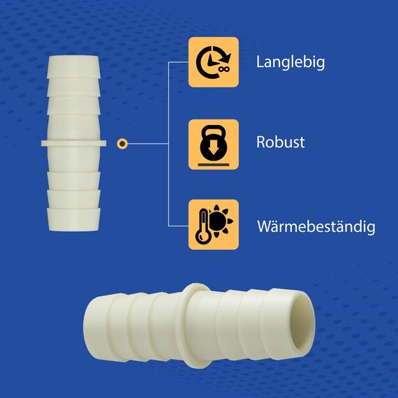 VIOKS Waschmaschine Abfluss Adapter 2x24mm Außen-Ø für Ablaufschläuchen mit 22 mm Endstück-Ø/Abwasserschlauch Spülmaschine & Schlauchverbinder für Ablaufschlauch Waschmaschinenschlauch