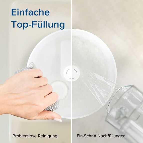 Levoit Luftbefeuchter Schlafzimmer, 25dB leise Humidifier, Top-Fill für Baby, mit Nachtlicht, bis 25H, Raumbefeuchter mit 360°Drehdüse für Kinderzimmer, Pflanzen, Auto Shut-off, 3 L, Warmweiß