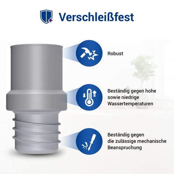VIOKS Set 2x Schlauchschellen 20-32mm & Waschmaschine Abfluss Adapter 22mmØ für 22mmØ - Spülmaschine Ablaufschlauch Endstück Verbinder