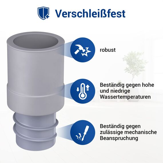 VIOKS Waschmaschine Abfluss Adapter Gummi Endstück Ø 22mm für Anschluss Ø 19mm Schlauch & Waschmaschine Ablaufschlauch Adapter Waschmaschine Abfluss/Ablaufschlauch Endstück für Spülmaschine