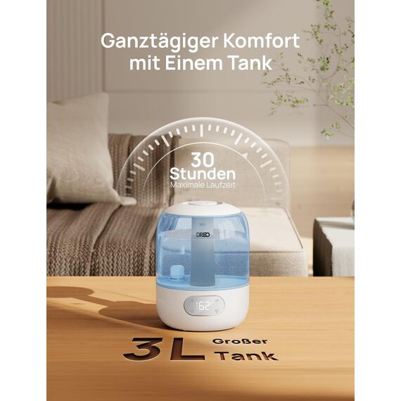 Dreo Luftbefeuchter für Schlafzimmer, kühler Nebel Luftbefeuchter für Haus und großen Raum, leiser Luftbefeuchter für Baby, Nachtlicht, ätherisches Diffusor, schnelle Ultraschall Luftbefeuchter