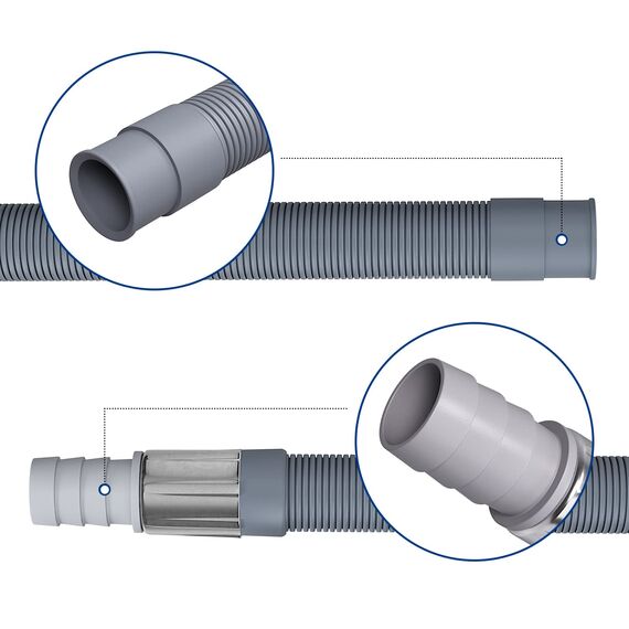 VIOKS Flexibler Ablaufschlauch Verlängerung 2m Ø 19mm-22mm Abwasserschlauch/Abfluss Schlauch Verlängerung für Waschmaschine, Geschirrspüler